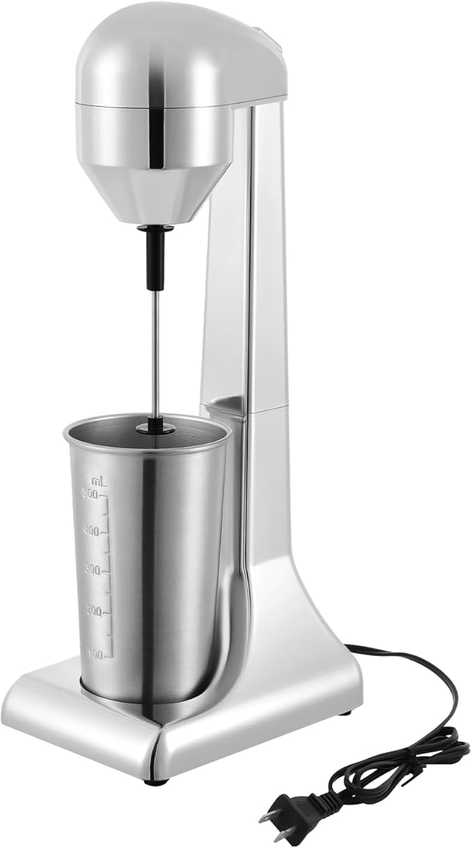 Milkshake Maker100W Electric Milk Shake Blender MakerHousehold Commercial Drink Mixer with 2 Speed Setting16.91 Ounce Stainless Steel Mixing Cup for coffee shopshotelsrestaurants