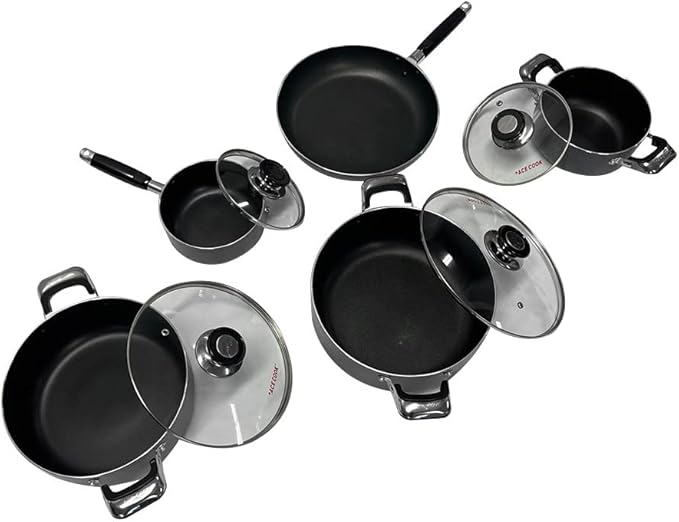 5 Pc Non-Stick Sauce Pot Sauce Pan Frying Pan Cookware Set Kitchen Supply
