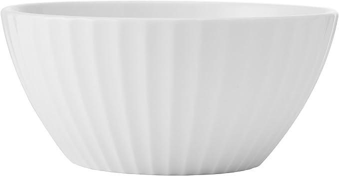 Pfaltzgraff Fluted Grace 24 Piece Porcelain Plate and Bowl Dinnerware Set Service for 8 Fluted Design Durable for Everyday Use White