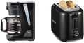 Proctor Silex FrontFill Drip Coffee Maker &amp 2-Slice Toaster with Extra Wide Slots for Bagels Cool-Touch Walls Shade Selector Toast Boost Auto Shut-off and Cancel Button Black (22305)