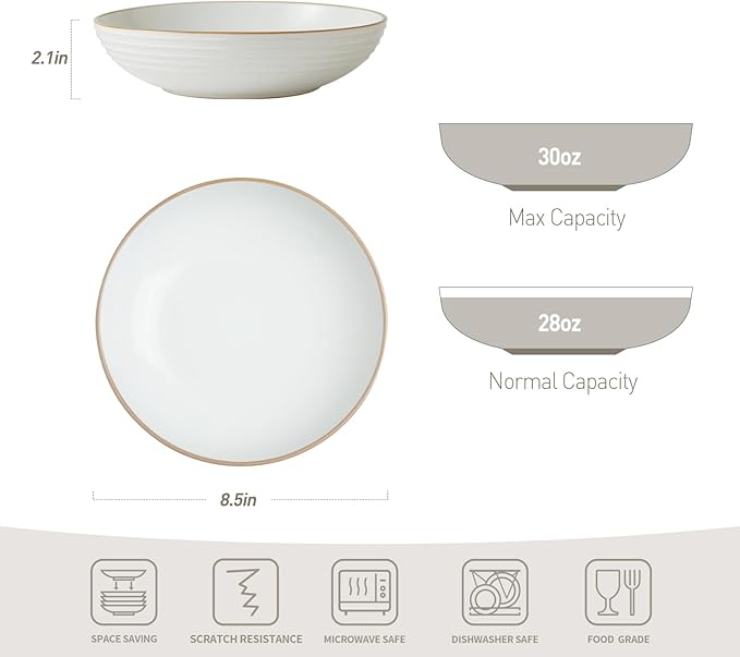 Famiware Jupiter 12-Piece Dinnerware Sets 4-Piece Pasta Bowls 4-Piece 14 oz Mug Set 20-Piece Stoneware Dinnerware Sets Multi-color