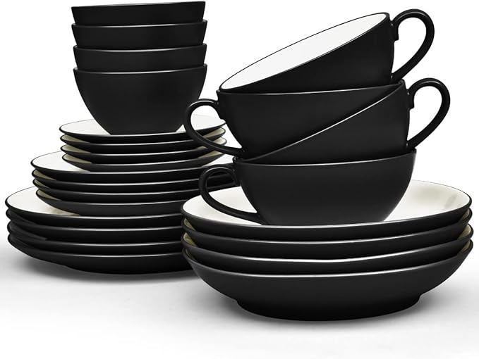 Noritake Colorwave Graphite 24-Piece Dinnerware Set Service for 4