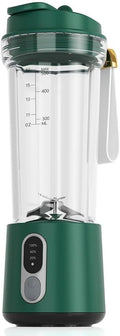 Portable Smoothie Blender Powerful Stainless Steel Motor Multiple Speed Automatic Cleaning For Smoothies Soups Sauces 3.5x3.5x11.2 Inches Black White Red Green Gray(5 to 5A Marine Green)