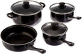 For Chef Du Jour 7-Piece Carbon Steel Nonstick Cookware Set in Black