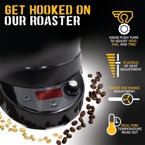 Fresh Roast Coffee Roaster Bundle SR540 Glass Extension Tube Coffee Bean Cooler (2 Lbs) Sample Packs of Green Beans (2-pack) Sample trays Chaff Brush