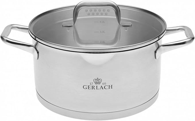 Gerlach Model Stainless Steel Saucepan Set Induction Cooking Set Set of 5