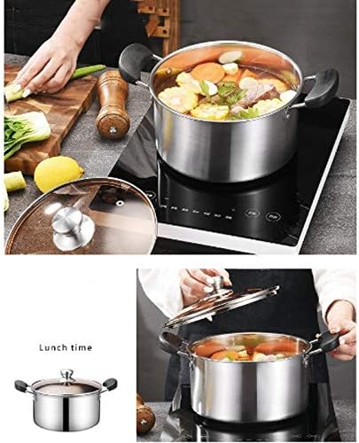 3pcs/Set Stainless Steel Pot Soup Pot Nonmagnetic Cooking Multi Purpose Cookware Non Stick Pan Induction Cooker Pot