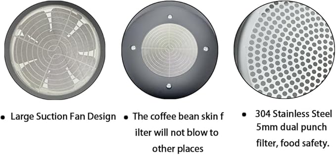 Coffee Bean Cooler Electronic Bean Cooling Machine with 304 Stainless Steel Mesh Two Layers 1.3lb Big Capacity Household Roasting (1 Layer with Handle)