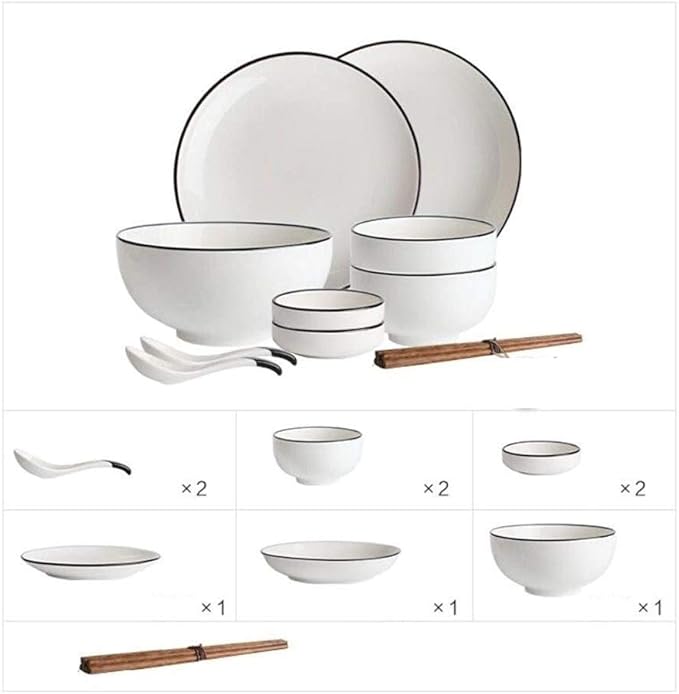 Dinnerware Sets Dish SetDurable Reactive Glaze PlatesDishesBowlsGift Idea for Any Occasion (A One Size)
