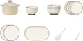 Porcelain Dinnerware Set Plates Bowls Cups Dishes Tableware Combination Everyday Use Dinner Plates Soup Bowls Salad Plates Elegant Style Microwave Dishwasher Oven Safe
