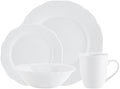 Godinger Dinnerware Set 4 Dinner Plates 4 Salad/Dessert Plates 4 Soup Bowls 4 Coffee Mugs 16 Piece Set Inglwnook White
