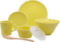 aito 567-508 Mino Ware Ciel Tableware Set Living Alone 6-Piece Set Yellow Dishwasher Microwave Safe Made in Japan