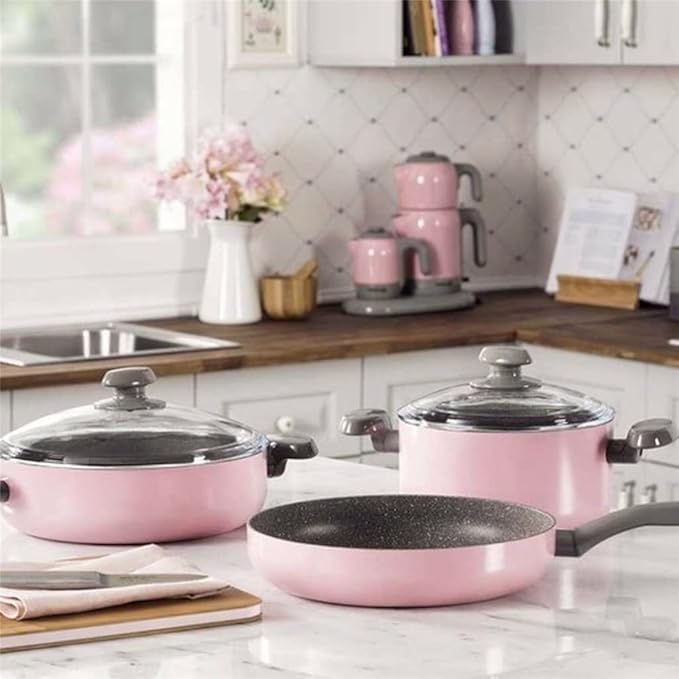 Cookware Cookware Set Kitchenware Saucepan Cooking Pot and Pan Set Non- St?ck Granite Stainless Steel Kitchen