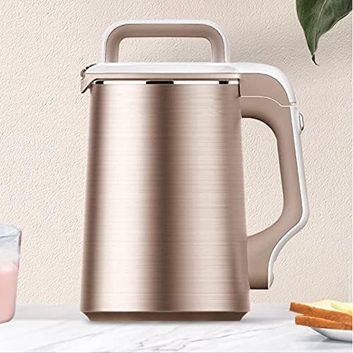 Soymilk MachineDiaoZhaTian Easy to Clean Automatic Hot Soymilk Machine Multi-Function Stainless Steel Liner Broken Wall Free Filter Capacity Rose Gold