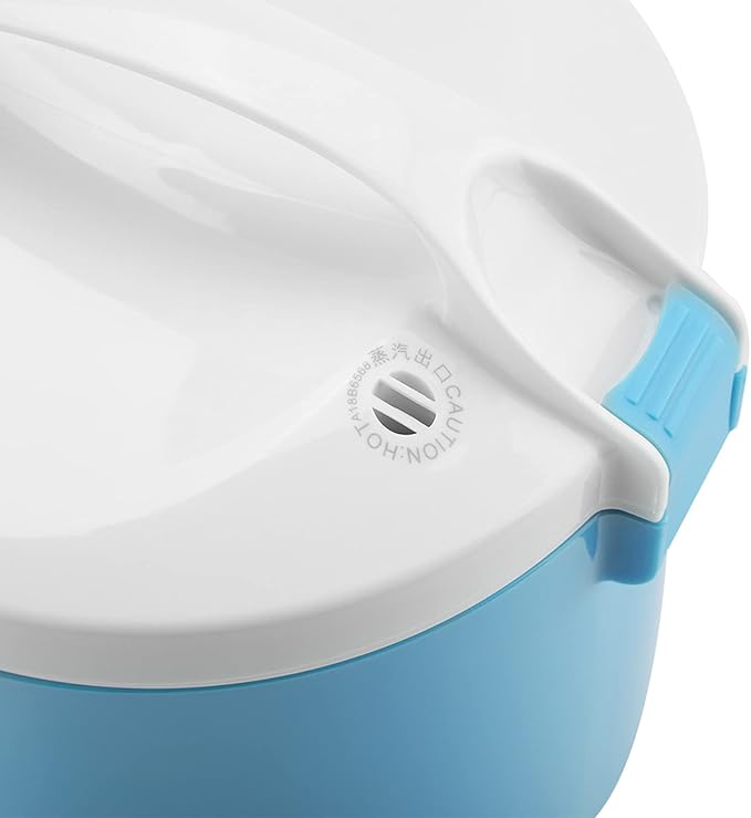 24V Car Rice Cooker 1.6L Portable Multifunctional Electric Rice Cooker and Steamer for Cars Use Travel Steamer for RV Truck Camp Trip(Blue)
