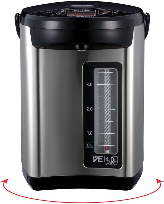 Zojirushi CV-JAC40XB Water Boiler &amp Warmer 4.0-Liter Stainless Black &amp NS-LGC05XB Micom Rice Cooker &amp Warmer 3-Cups (uncooked) Stainless Black