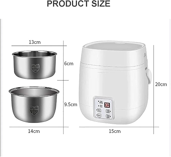 Mini Rice Cooker 1.2L Portable Multifunctional Food Heating Steamer With Double Inner Pot Porridge Steamer 1-2 People#2 (#1) (#1)