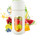 Portable Fruit Juicer Cup with 12-Blade Steel Cutter 340ml Smoothie Maker Rechargeable Personal Blender with Detachable Straw White