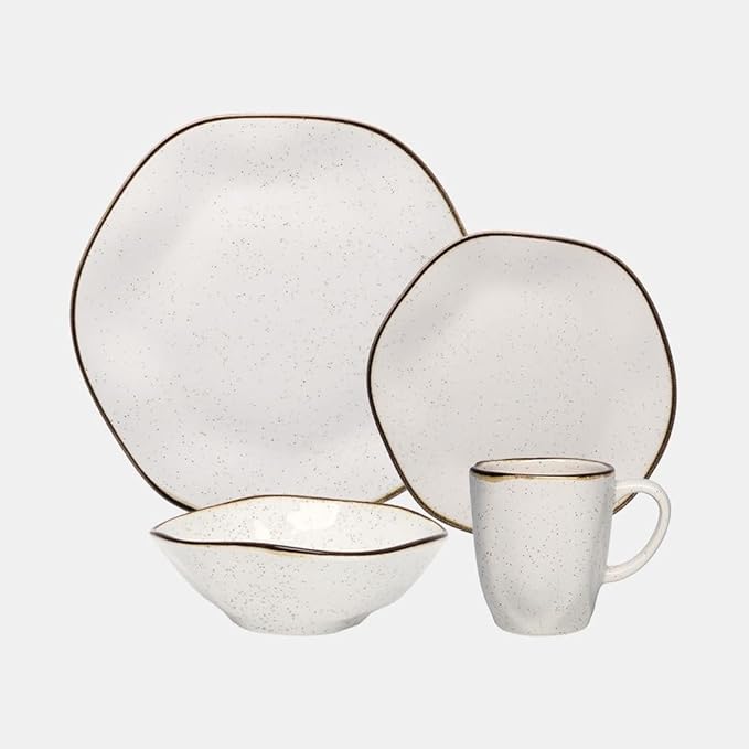 Oxford Ryo-Sandbar Porcelain 16 Piece Dinnerware Set Service for 4