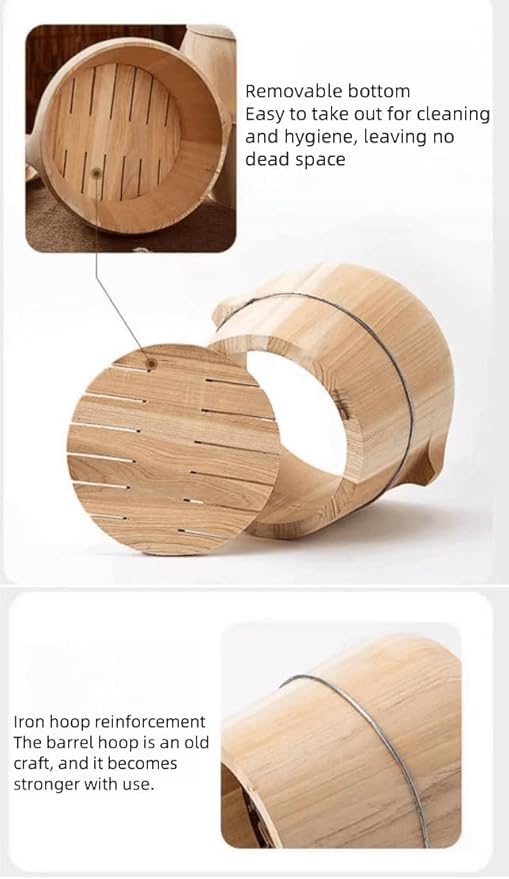 1 Set of Steaming Rice Barrel Handmade Rice Barrel Wooden Steaming Rice Barrel Rice Mixing Barrel with Lid Suitable for Home Kitchen Coffee