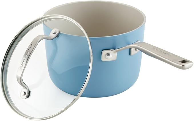 KitchenAid Hard Anodized Ceramic Nonstick Cookware Pots and Pans Set 9 Piece - Blue Velvet