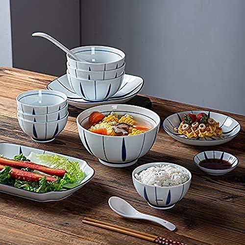 Retro Ceramic Dinnerware Set Include Soup Bowls Salad Plates SetJapanese Style-Modern Elegant Dinner Table Service8 pcs