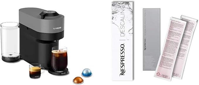 Nespresso Vertuo Pop+ Coffee and Espresso Maker by Breville Dark grey Descaling Kit