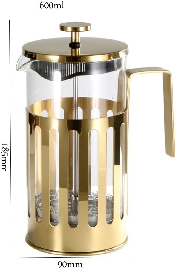 French Press Coffee Maker 304 Stainless Steel Coffee Press 4 Level Filtration System Heat Resistant Thickened Borosilicate Glass Easy Clean BPA Free