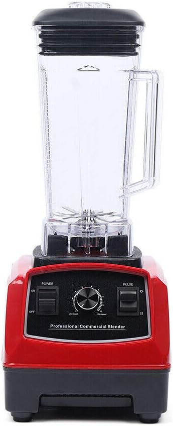 110V Professional 2L 1500W 2HP Heavy Duty Commercial Grade Countertop Electric Mixer Juicer Mixer Food Processor for Crushing Ice Frozen Dessert SoupFishSpeed 4300RPM (Red+Black)