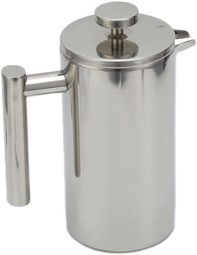 1000ML French Press Coffee Maker Stainless Steel Coffee Pot with Cool Touch Handle Large Capacity Hand Brewed Coffee Tea Maker for Home and French
