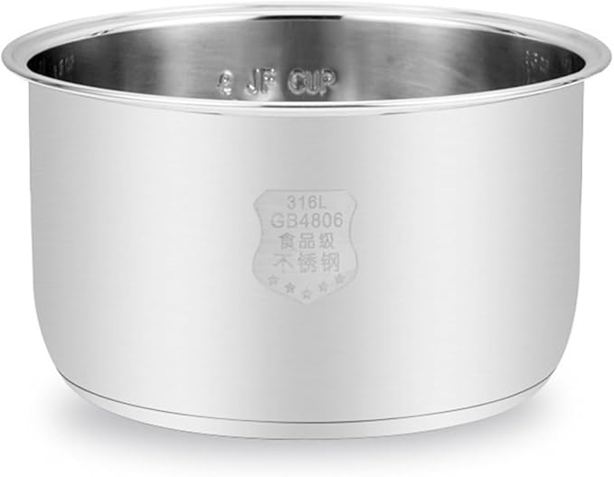 Rice Cooker Inner Pot 3L 4L 5L Capacity Pot Core Food Grade 316 Stainless Steel Inner Pot Thickened Three-Layer Composite Bottom Uncoated(4L (Height 11.8CM))