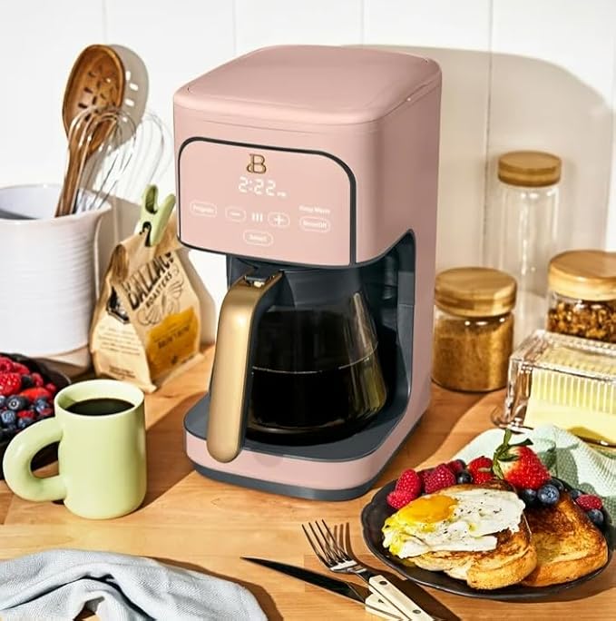 Beauti Coffee Maker 12 cup Programmable Brewing Versatility Advanced Programming 1200 W Keep Warm mode (Rose)