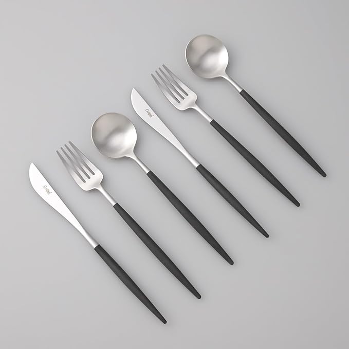 Cutipol GOA Black Silver Dinner Set 6 Pieces