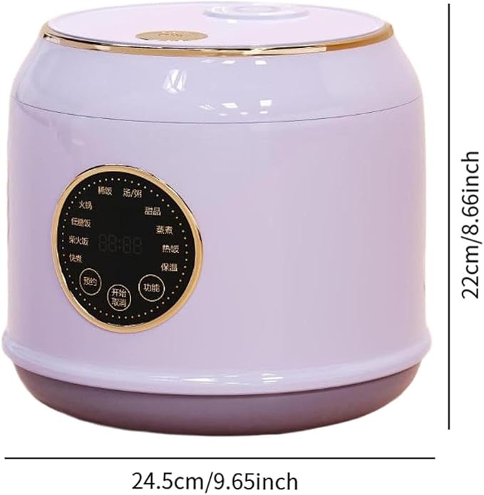 Electric Rice Cooker Small Electric Rice Pot 2L Multipurpose Nonstick Inner Pot Slow Cooker Ceramic Glaze Liner purple