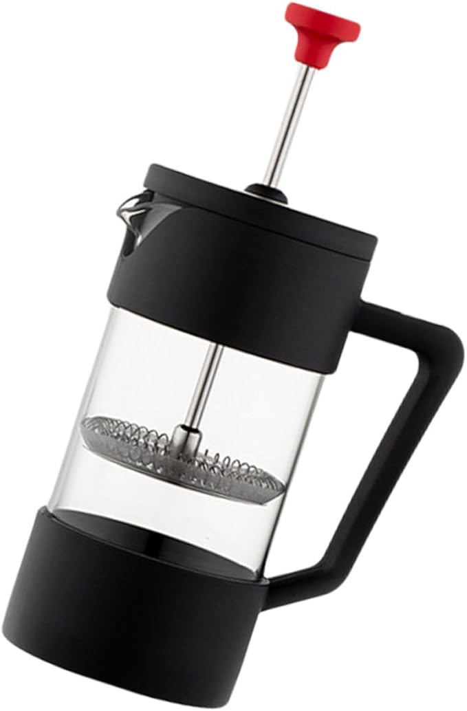 Happyyami Glass Plunger Coffee Maker 350ml Heat-resistant Borosilicate Glass Coffee Pot Stainless Steel Press for Home Brewing Tea
