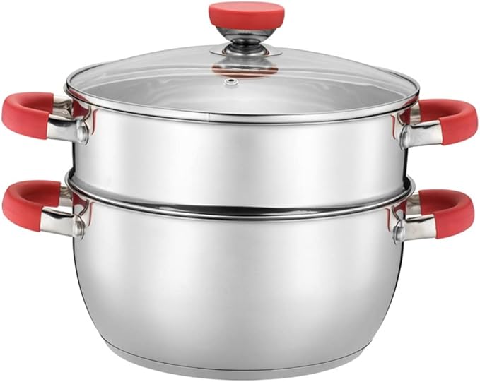 Cooking Tools 8 Piece Stainless Steel Cookware Set Nonstick Casserole + Milk Pan + Steamer Kitchen Cookware