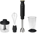 Cordless Hand Blender with 2-Cup Chopper Whisk &amp Large Measuring Cup Perfect for Cooking Smoothies Sauces Purees and Meal Prep (Black Sesame)