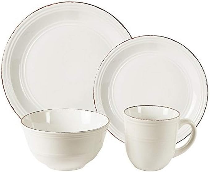 American Atelier 16 Piece Madelyn Dinnerware Set White