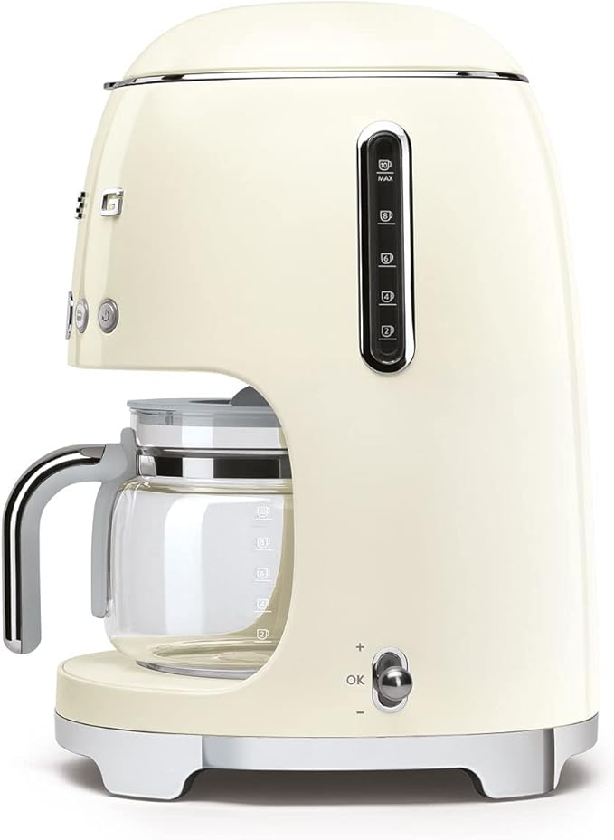 Smeg Retro Drip Coffee Machine and 2-Slice Toaster Bundle Cream