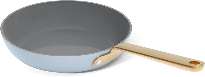 Nonstick Ceramic Cookware Set (12 Piece) Pots Frying Pans Lids and Kitchen Storage Oven Safe Pan Set &amp Compatible with All Stovetops - (Cornflower Blue)