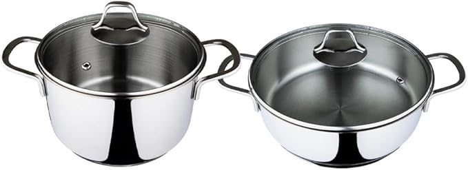 Serenk Pots and Pans Set Stainless Steel Non Stick 7 Pieces Non Toxic Cokware Induction Cookware w/Pots &amp Pans &amp Saucepans Cooking Sets Pots and Pans (Pot Set 4 Pc)