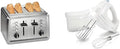 Hamilton Beach 4 Slice Toaster 24798 &amp Hand Mixer with Storage Case Beaters Whisk 250W