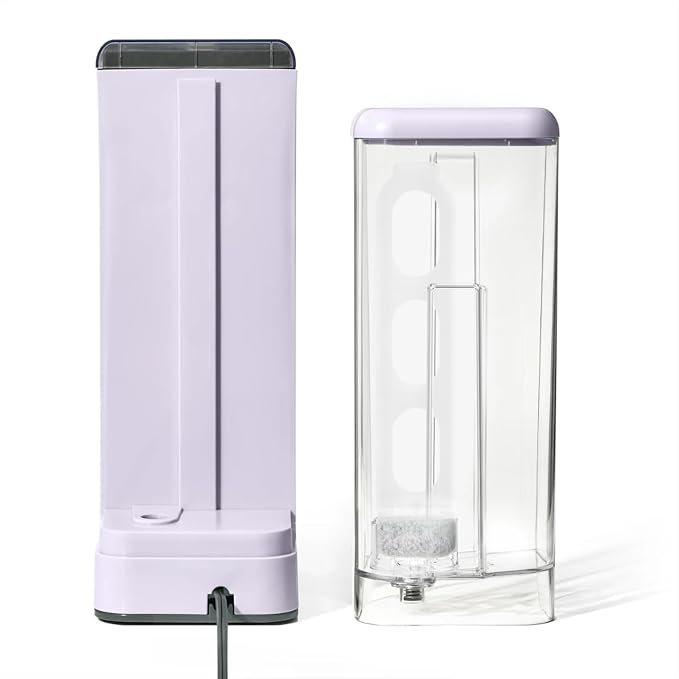Perfect Grind Single Serve Coffee Maker built-in grinder 6 sizes 3 strengths pod-free reusable filter 64oz reservoir touch display hot &amp iced brew. (Lavender)