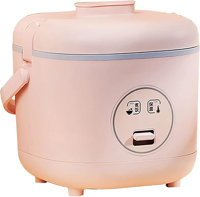 Mini Rice Cooker Non-Stick Inner Pot Intelligent Insulation Make Rice &amp Steam Healthy Food &amp Vegetables for 1-2 People (B) (A)