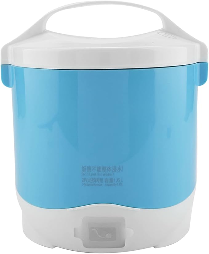 Portable Electric Rice Cooker Food Steamer for Cars - Multifunctional 1.6L 24V 180W (Blue)