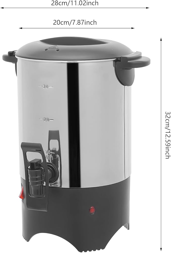 Stainless Steel Coffee Percolator Commercial Large Capacity Coffee Urn Electric Catering Hot Water Boiler for Catering Business Church &amp Restaurant