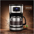 12 Cup Programmable Coffee MakerTouchscreen Drip Coffee Maker-12 Cup Keep-Warm Function Auto Shut-OffStainless Steel ConstructionPermanent FilterIdeal for Home and Office Use