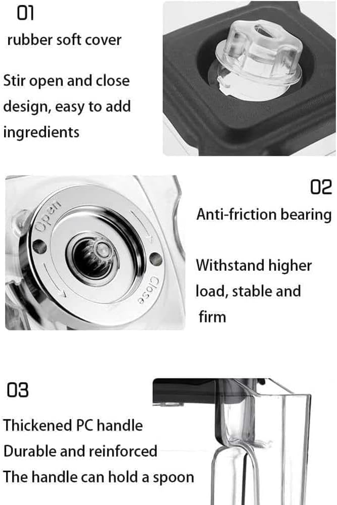 Blender Smoothie Maker 2L Commercial Smoothie Mixer with Sound Enclosure 2200W Heavy Duty Kitchen Mixer Milkshake Smoothie 17000rpm Blade 5 Presets Silent Broken