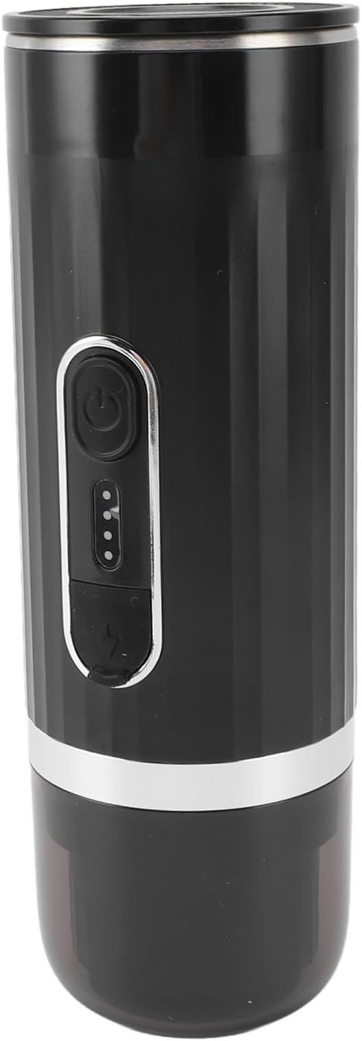 HEEPDD Portable Self Heating Electric Coffee Maker Coffee Machines Rechargeable Travel Machine with 15 Bar Pressure for RV Hiking Camping Office Use Portable Self Heating