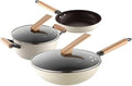 Pot Set Set Wok Soup Pot Milk Pot Cast Iron Chinese 3-Piece Set with Cover Kitchen Cooking Pot